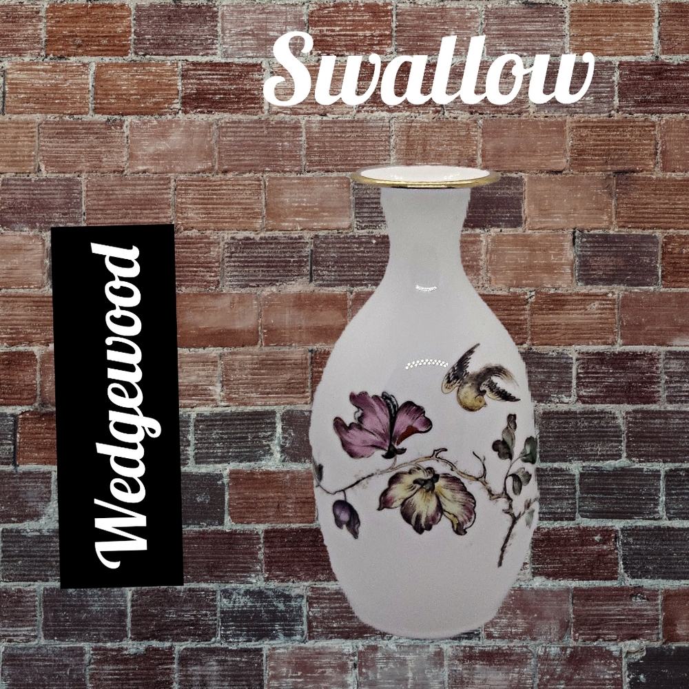 Wedgwood ~ Swallow~Floral Bud Vase